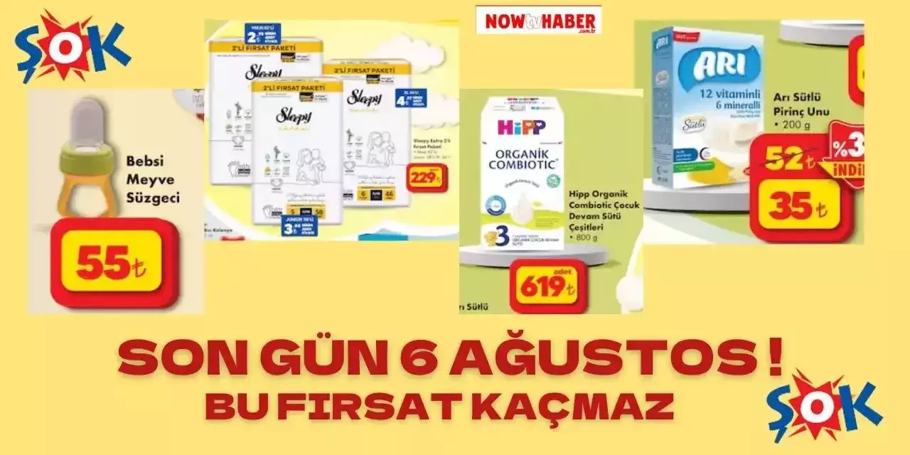 6 Ağustos’a Kadar Bebek Araç Gereçleri ve Bebek Bezlerinde İndirim! Bu Fırsat Kaçmaz!